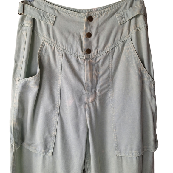 NEW Young Fabulous & Broke Small High Rise Tencel Pant Water Potassium Wash Mint - Picture 3 of 16